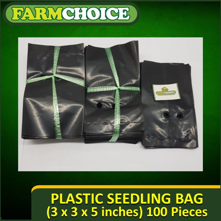 Plastic Seedling bag / Nursery bag for plants (Size 3x3x5) 100pcs