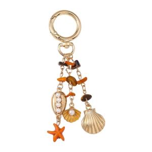 Hợp kim kẽm Sao Biển vỏ Keychain handmade Keyring Trọng lượng nhẹ phụ kiện thời trang cho sử dụng hàng ngày hoặc du lịch quà tặng