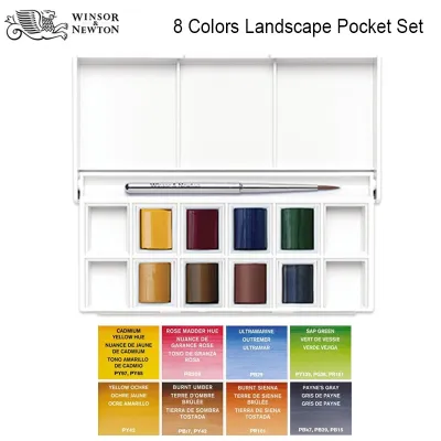 Winsor&Newton 8 Colors Watercolor Paint Skyscape/Landscape/Portrait/Floral/Metallic Pocket Set Water Color Pigments