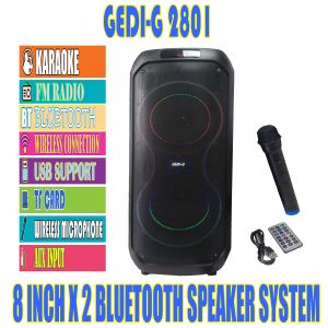 2801 GEDI-G WITH 8 INCH x 2 PORTABLE BLUETOOTH PROFESSIONAL SPEAKER SYSTEM