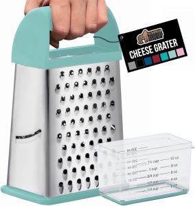 GORILLA GRIP ® XL 4-Sided Stainless Steel BPA-Free Cheese Grater Black