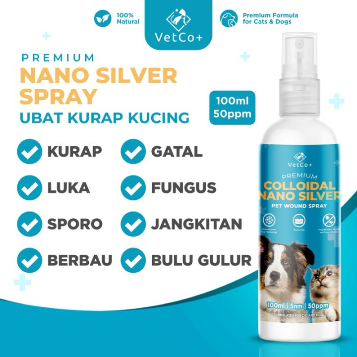 Vetco Premium Colloidal Nano Silver Pets Wound Spray Ubat Kurap Luka