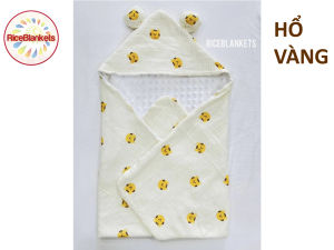 Choàng ủ sơ sinh 2 trong 1 nhung bi tuyết siêu mềm êm và Muslin
