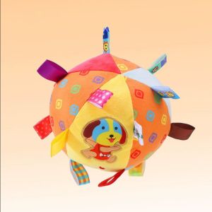 LUXERY Bite Resistant Rattle Ball Dog Toy Plush Aggressive Chewers Training Dog Squeak Ball Toys Cute with Bells Handle Dog Toys Pet Supplies