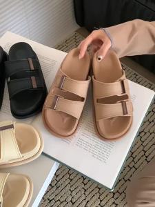 [Free Shipping] Thin Straps 2025 Fashion Summer New Thick-Soled WomenS Outdoor Casual Double-Strap Sandals Beach Shoes Ins