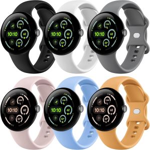 Band Compatible with Pixel Watch 3/4 (45mm) Soft Silicone Sport Replacement Straps Bracelet for Pixel Watch 45mm