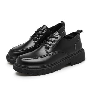 Korean Fashion Formal Shoes For Men Black Business Leather Shoes Wear-resistant Wedding Shoes#8865