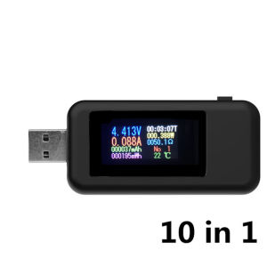 Máy kiểm tra USB 10 trong 1 Bộ sạc hiển thị màu KWS-MX18L Máy đo điện áp điện thoại