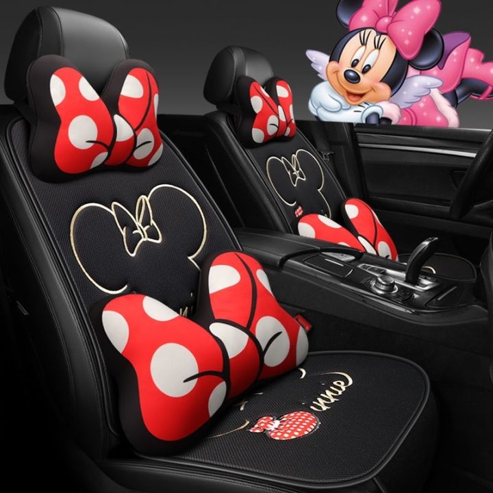Car Mickey Headrest Season One Piece Ice Silk Cool Pad Cute