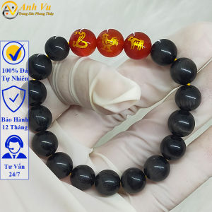 Vòng tay 12 con giáp tam hợp tỵ dậu sửu - size 8 10 12ly cho người mệnh thủy mệnh mộc - có khai quang điểm nhãn may mắn tài lộc - PHONG THỦY ANH VŨ
