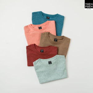 YuenPuen (ซื้อเป็นเซตถูกกว่า) 1 เซต 5 ตัว เสื้อยืดคอกลม แขนสั้น ฟ้าทะเล พีช มอคค่า แดงอ่อน และเขียวท็อป