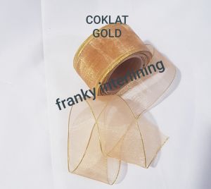 PITA ORGANDI/ KACA LEBAR 4CM LIST MAS ISI 18 METER PER ROLL