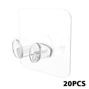 20Pcs Strong Paste Plug Hook Transparent Power Plug Hooks Self Adhesive No Trace Socket Holder