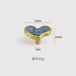 LDIES Natural Shell with Brass Cabinet Handles Creative Heart Shaped Drawer Knobs Decor Wardrobe Pulls Gold Luxury Furnitrue Hardware Q8P6Z