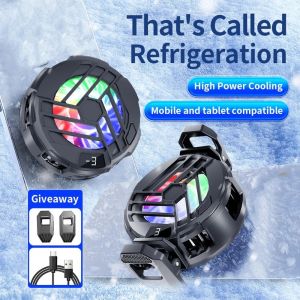 VOYUE ic Clamp Phone Radiator Low Noise Three-gear Adjustable Phone Cooling Fan Universal Powerful Semiconductor Phone Cooler