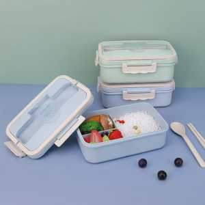 Lunch Box Set Kotak Bekal Makan kotak makan Jerami Gandum  1000ml 4 In 1 Free Sendok Tempat Makan Kotak Bekal Ramah Lingkungan Lunch Box Berwarna Mo.23 - Lazada