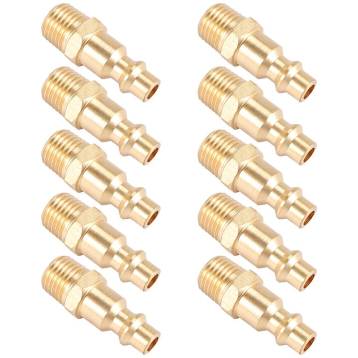 Brass 1/4 Inch NPT Male Air Hose Quick Connect Adapter,Air Coupler Plug ...