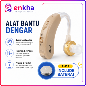 Taffomicron Alat Bantu Dengar Hearing Aid F138 Untuk Lansia & Orang Tua - Suara Lebih Jelas Nyaman & Ringan Praktis Mudah - F-139 Termasuk Baterai