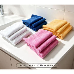 MJ-3075 Soft Bath Towel Highly Absorbent Ultra Soft Lint 12pcs Per Pack