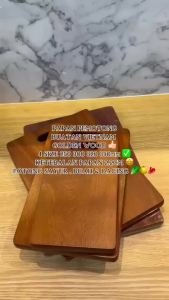 Papan Pemotong Kayu Empat Segi Tahan Kulat / Rectangle Wooden Chopping Board With Handle / Cutting Board
