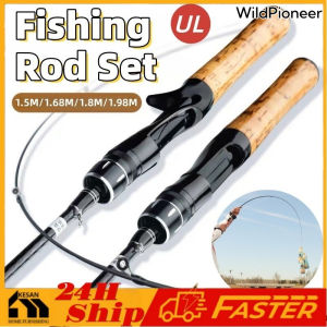 WildPioneer UL Fishing Rod Set 1.5M/1.68M/1.8M/1.98M Outdoor Ultralight Fishing Sougayilang Reel Telescopic Tool