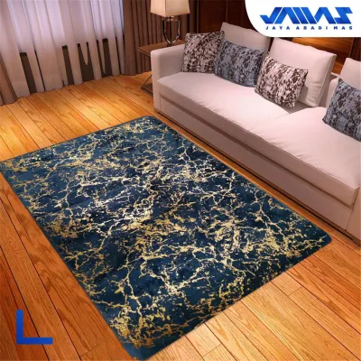 Karpet Marble Golden Motif Lava Ukuran 140x190 Cm Tebal Empuk Anti Slip