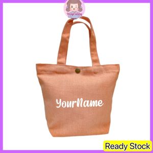 Customize Name Mini Canvas 10 Colour Canvas Bag Candy Color Tumbler Bag Mini Lunch Box Bag Colorful Canvas No MOQ