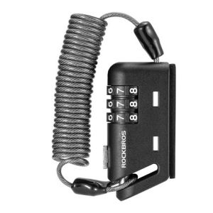 ROCKBROS โซ่ล็อคจักรยาน PVC แบบยืดได้จักรยานเสือหมอบป้องกันการโจรกรรม Gembok KATA Sandi กันน้ำทนทานสำหรับจักรยานล็อคหมวกนิรภัย