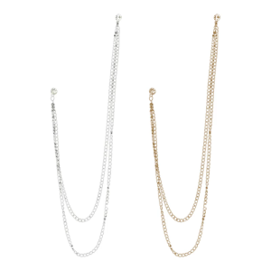 Rhinestones Brooch Suit Pin with Chain Tassels Chain Brooch Collar Lapel for Men Shirt Decorations Shirt Stud