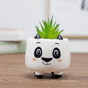 MMLUCK Animal Style Cute Ceramics Table Decor Cartoon Flower Planter Succulent Potted Garden Supplies Flowerpot Bonsai Accessories