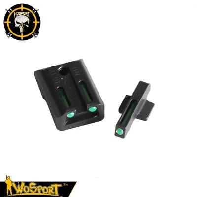 WoSporT Red & Green Fiber Optic Front Rear Sight Set Fits 1911 CUT .270/.450 Stainless Steel