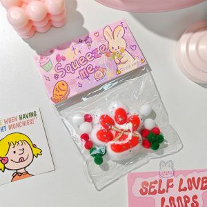 MNTT Slow Rebound Christmas Cat Paw Squeeze Toys Kneading Silicone Cartoon Cat Claw Toy Cute 3D Cat Paw Pinch Toy Children