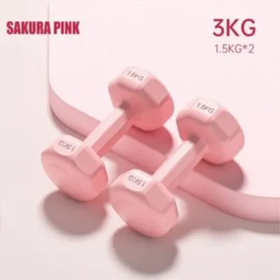 Womens Dumbbell Hexagonal Dumbell Gym Fitness Exercise Family Weight Training Exercise Dumbbells Set 1kg/1.5kg/2kg/3kg Training Workout Neoprene Dumbell 哑铃 健身哑铃