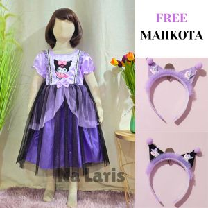 KUROMI DRESS ANAK PEREMPUAN USIA 3-10 TAHUN /KUROMI SANDRIO DRESS /BAJU KUROMI ANAK PEREMPUAN