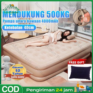 kasur angin pompa otomatis outdoor Kasur pompa lipat kasur tiup Queen kasur angin camping perjalanan Termasuk pompa udara otomatis