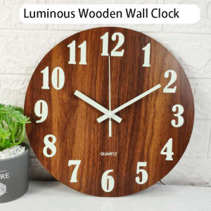 🔥 SG READY STOCK🔥12Inch Luminous Wooden Quartz Wall Clock Home Decoration Most Popular Wall Clock Office Wall Clock 30x30x4cm Popular Wall Clock