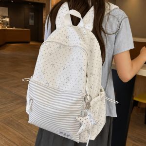GORGE Solid Color Polka Dot Backpack Star Stripe Multifunctional Schoolbags  Lightweight Students Mochilas Outdoor