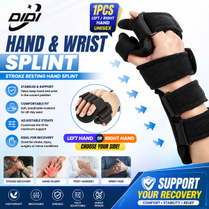 MIYIO Functional Resting Hand Splint for Flexion Contractures - Stroke Hand Brace Corrective Supportive Brace for Correction Comfort & Pain Relief