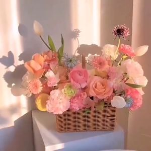 Home&Life.8 Rattan Woven Storage Basket Portable Hand Carry Rustic Home Decor Flower Planter Picnic Organizer