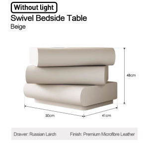 French cream style bedside table half moon rotatable bedside cabinet solid wood storage cabinet