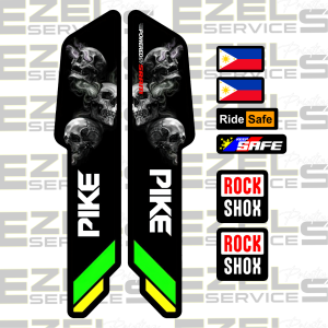 ROCKSHOX PIKE SKULL#2 Design Bike Fork Sticker High Quality Waterproof