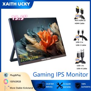 XAITH UCKY-13.5-2.2K-Portable-Monitor-2256x1504-HDR-Kickstand-Mornitor-400nits-8bit-QHD-USB-C-HDMI-Laptop-Monitor-16-10-IPS-Screen-for-Mac-PC-Phone-PS-Xbox-Switch
