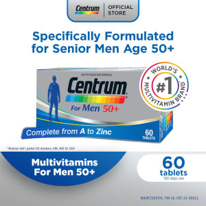 CENTRUM Multivitamin Supplement for Men 50+ Vitality Boost Energy Immunity Heart Skin Brain Eyes Bones