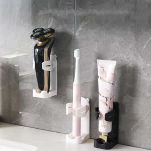 JIANZ ไม่มีรูพรุน ชั้นวางมีดโกนติดผนัง กาวในตัว พลาสติกทำจากพลาสติก ชั้นเก็บเครื่องโกนหนวด มัลติฟังก์ชั่ การประหยัดพื้นที่ ที่ใส่แปรงสีฟันไฟฟ้า สำหรับห้องน้ำในห้องน้ำ