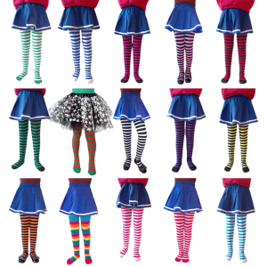 Girls Pantyhose Halloween Theme Bottom Panties Baby Bottoming Pants 5-10T Kids Striped Leggings for Daily & Parties