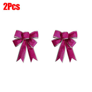 \ud83d\udd25 5PCS Glitter Christmas Bows Xmas Tree Ornaments Bowknot New Year Christmas Holiday Home Party Decor Gifts Ribbon Bows Crafts