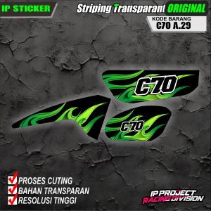 (COD) STIKER STRIPING ORIGINAL MOTOR HONDA C70 - STIKER HOLOGRAM DAN TRANSPARAN KODE A.29