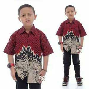 Baju Couple Batik Ayah dan Anak Cowok Lengan Pendek Usia 3-10 tahun Bahan Katun Premium Motif Terbaru Kekinian Kemeja Batik Pria Modern