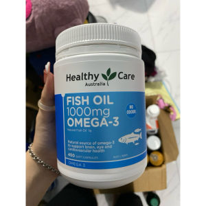 Viên uống bổ sung dầu cá Healthy Care Fish Oil 1000mg Omega 3 400 viên - giúp cân bằng chế độ ăn hằng ngày bổ sung hàm lượng Omega - 3 lên tới 1000mg hỗ trợ cho sức khỏe của não bộ và tim mạch.