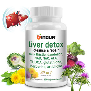 Liver Support Supplement with Milk Thistle Artichoke Dandelion Turmeric NAC NAD Glutathione